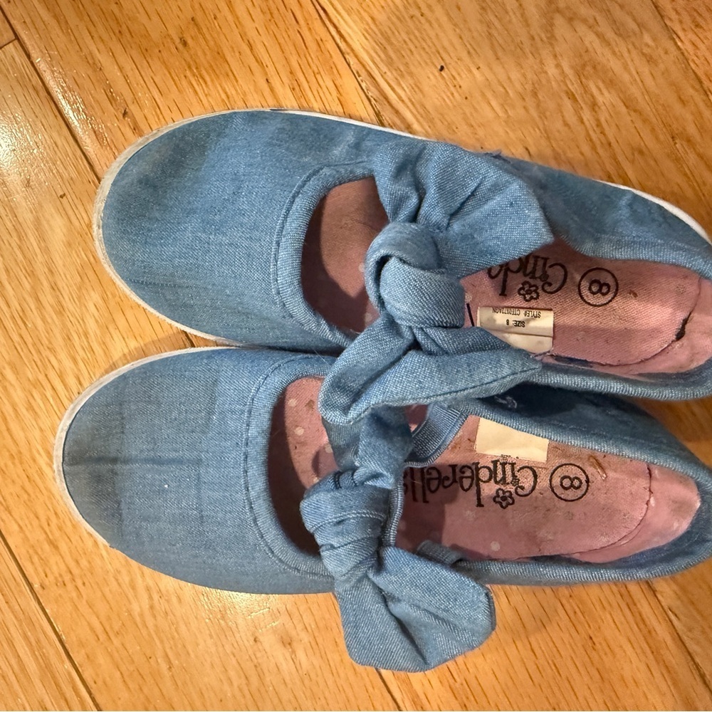 Cinderella Denim Blue Bow Dress Shoes